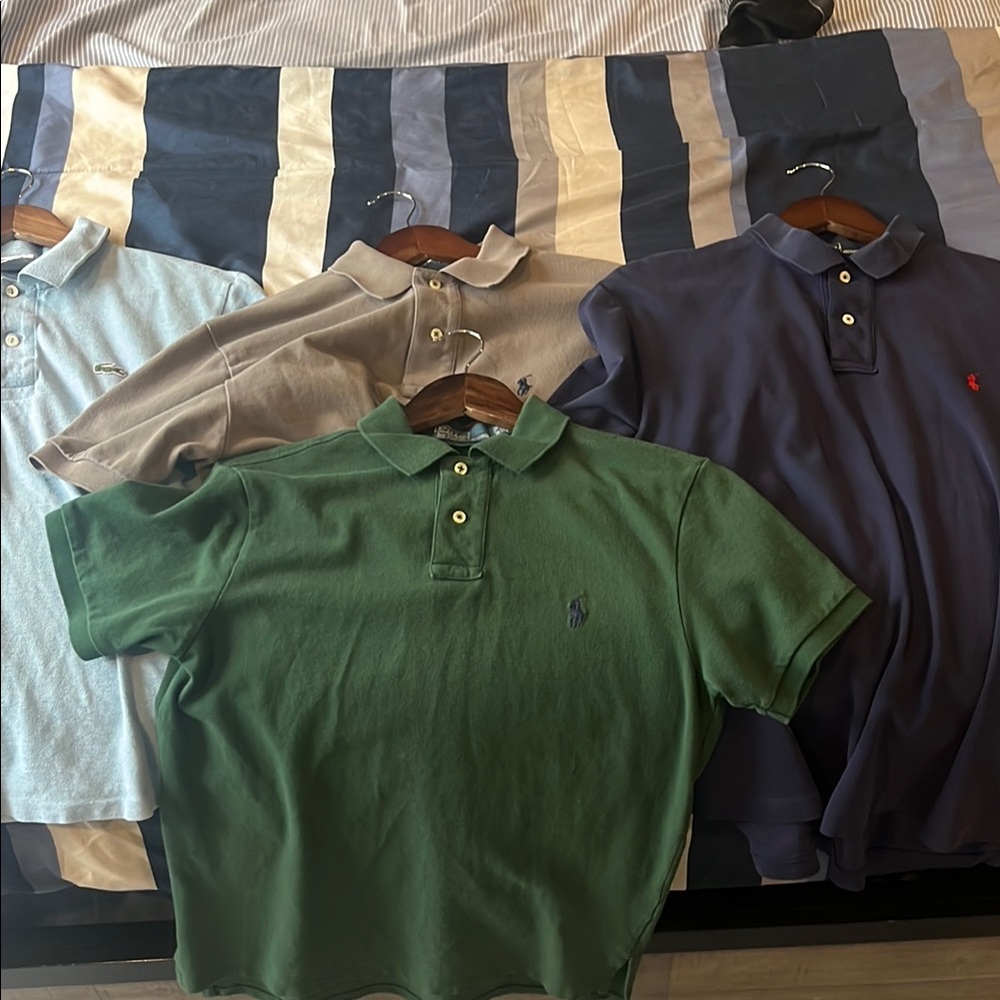 Ralph Lauren + Lacoste Polo Shirts - Blue, Gray, Green